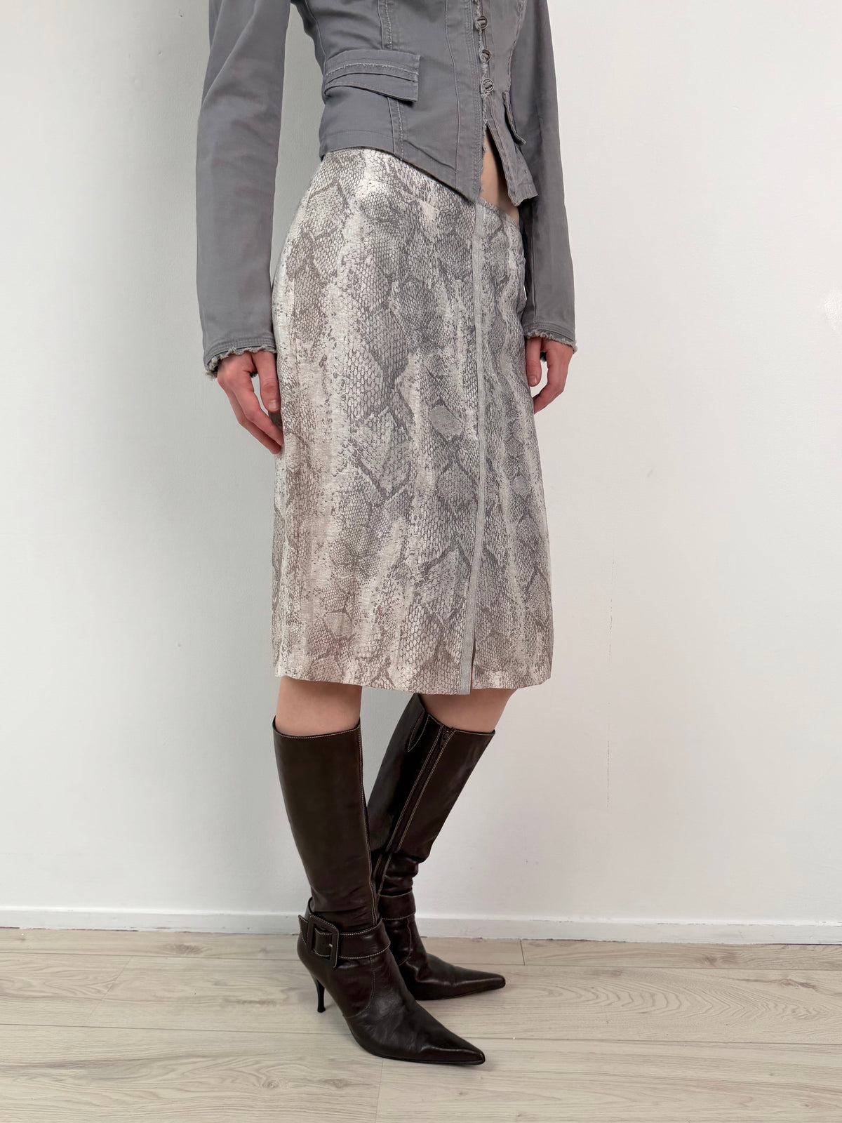 Snake print skirt