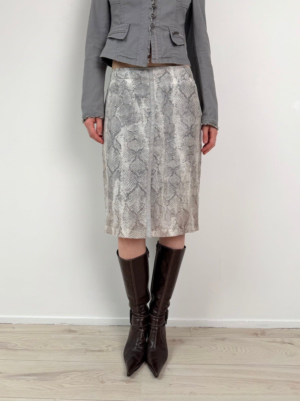 Snake print skirt