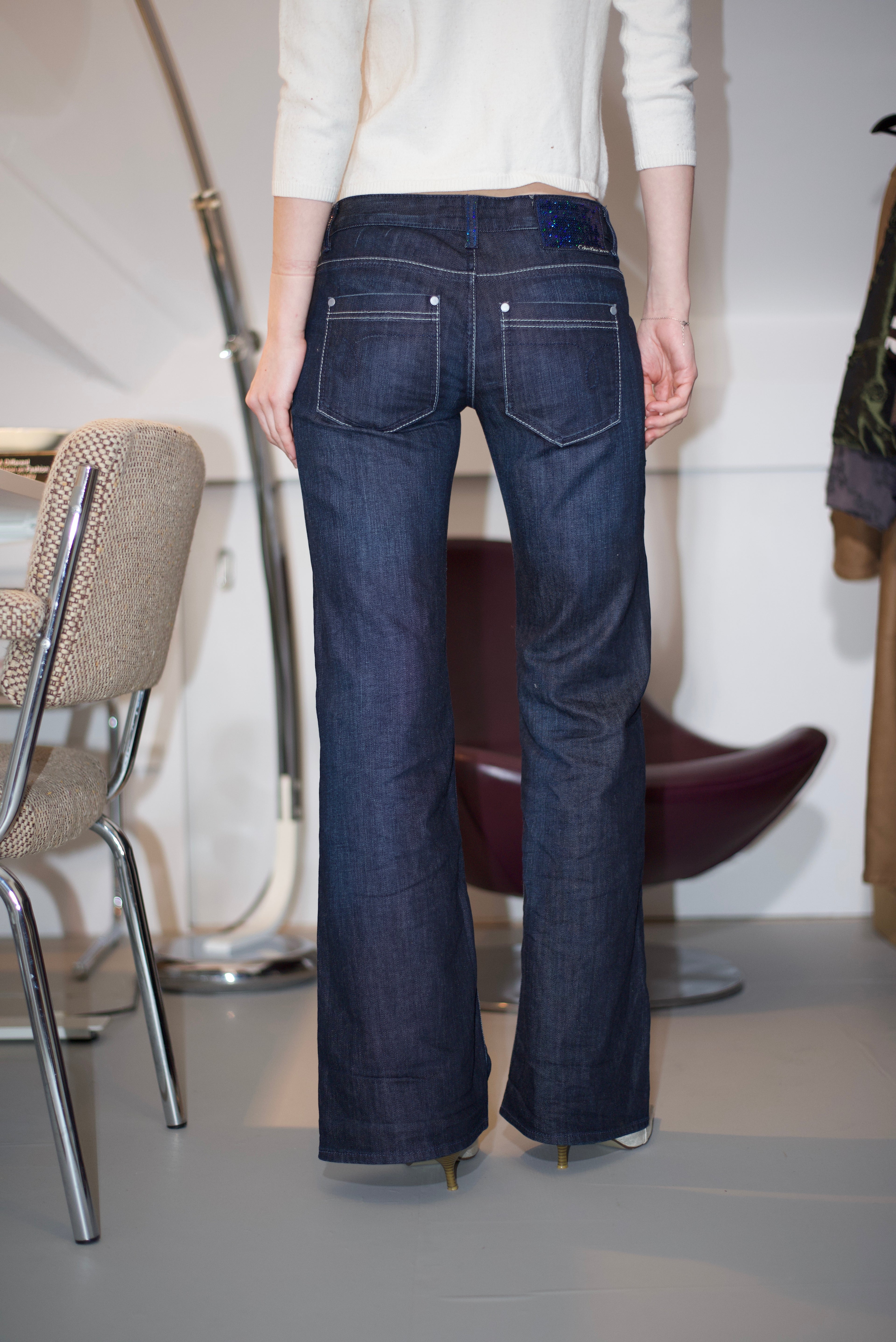Raw denim flared Calvin Klein jeans