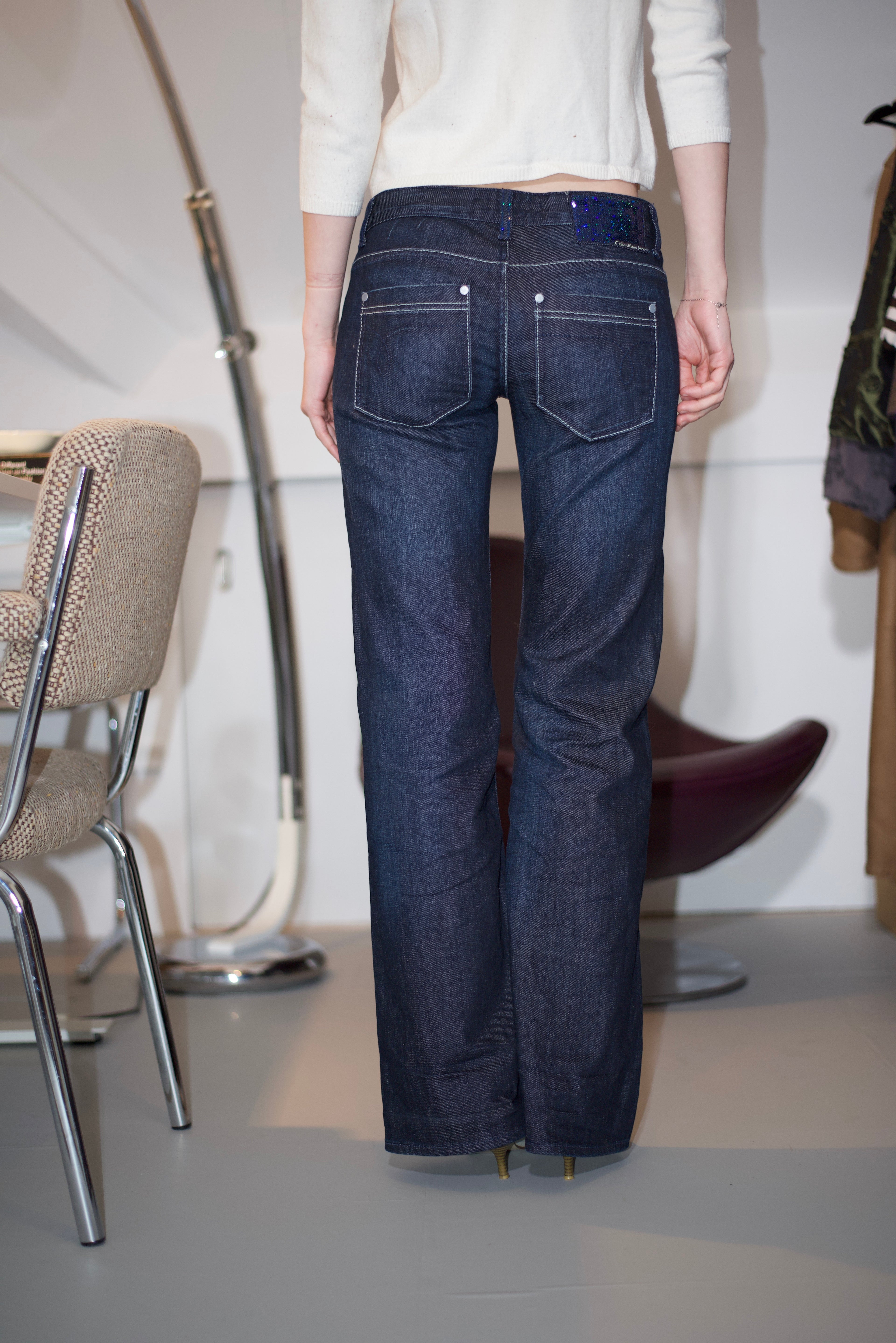 Raw denim flared Calvin Klein jeans