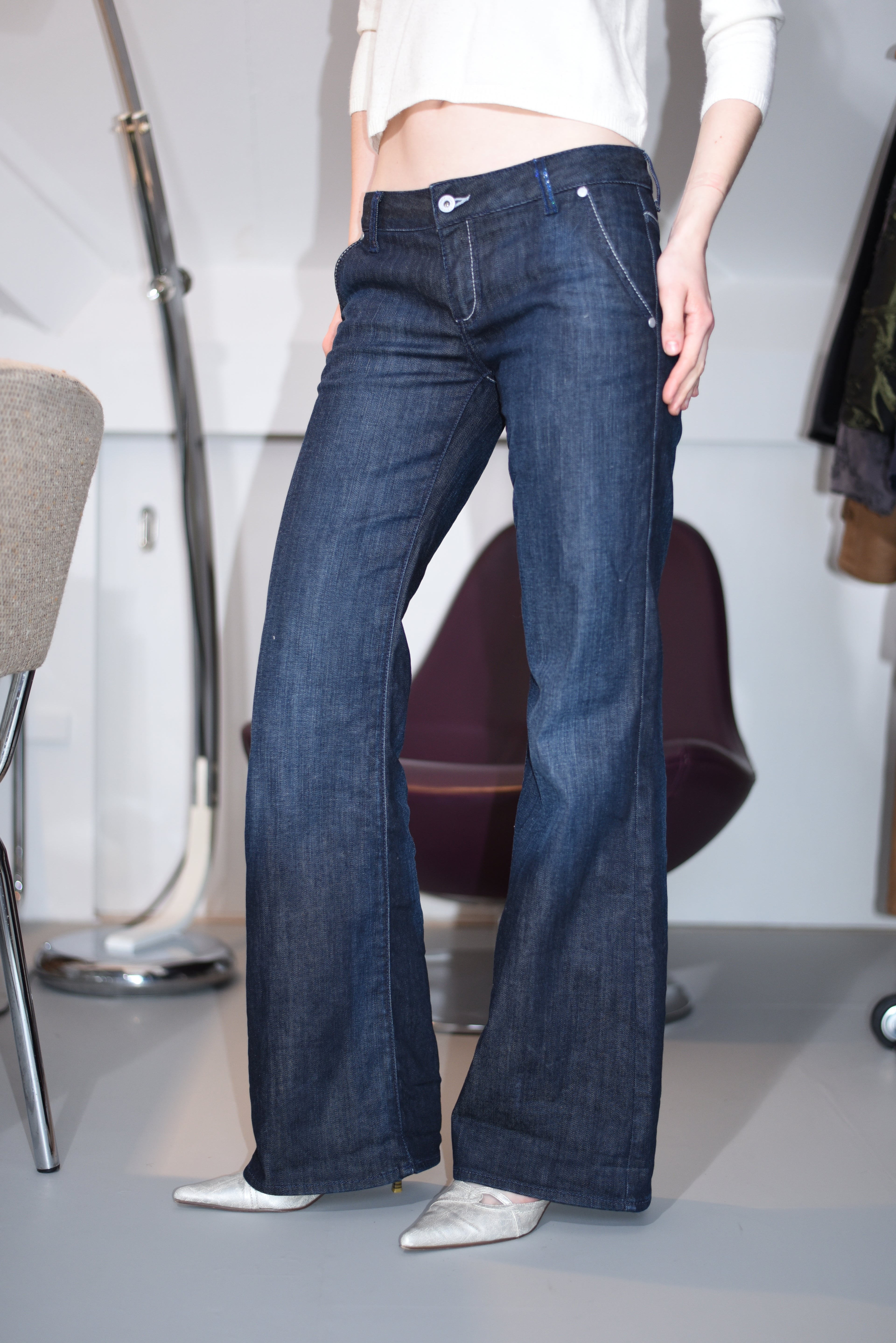 Raw denim flared Calvin Klein jeans