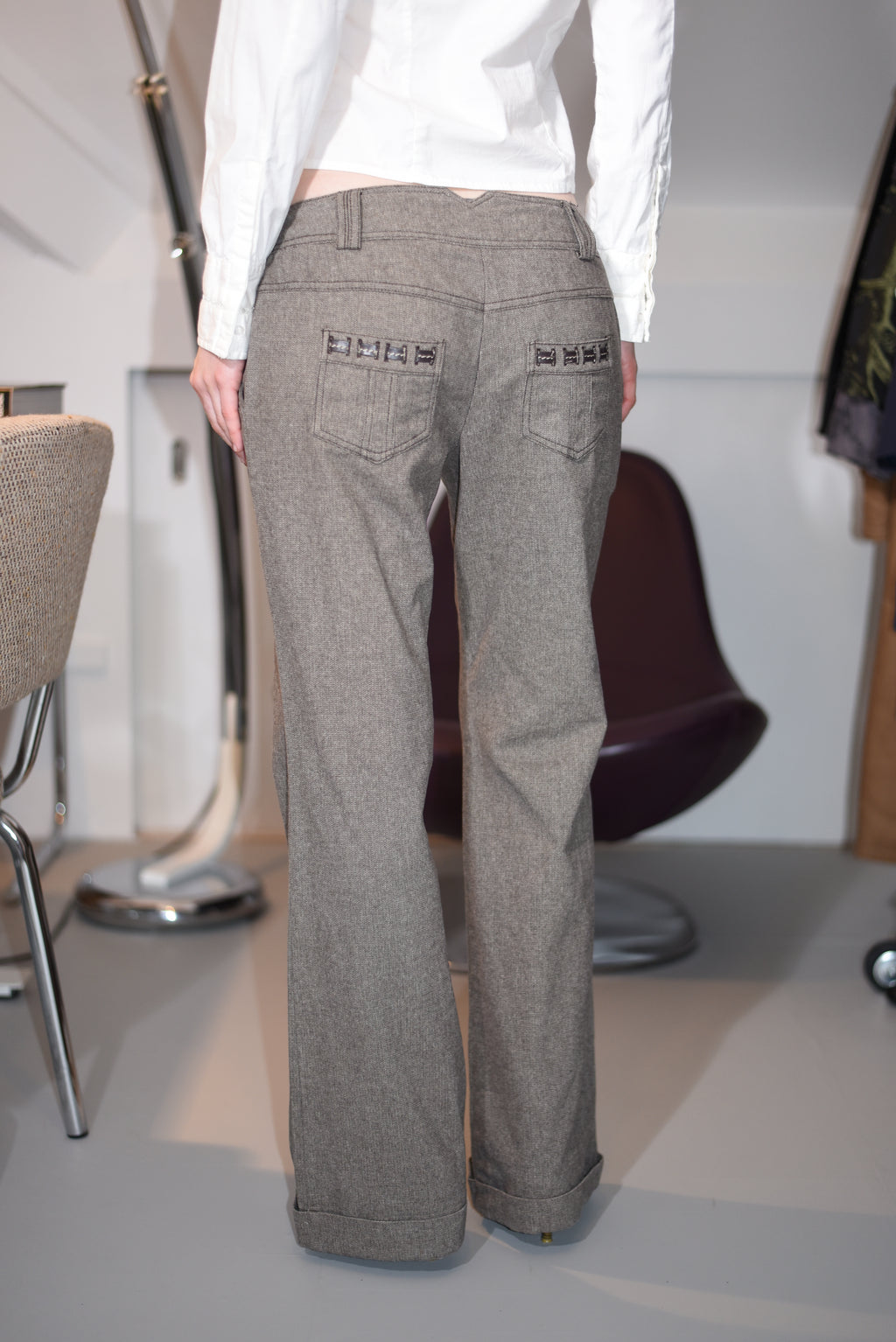 Brown wide-leg trousers