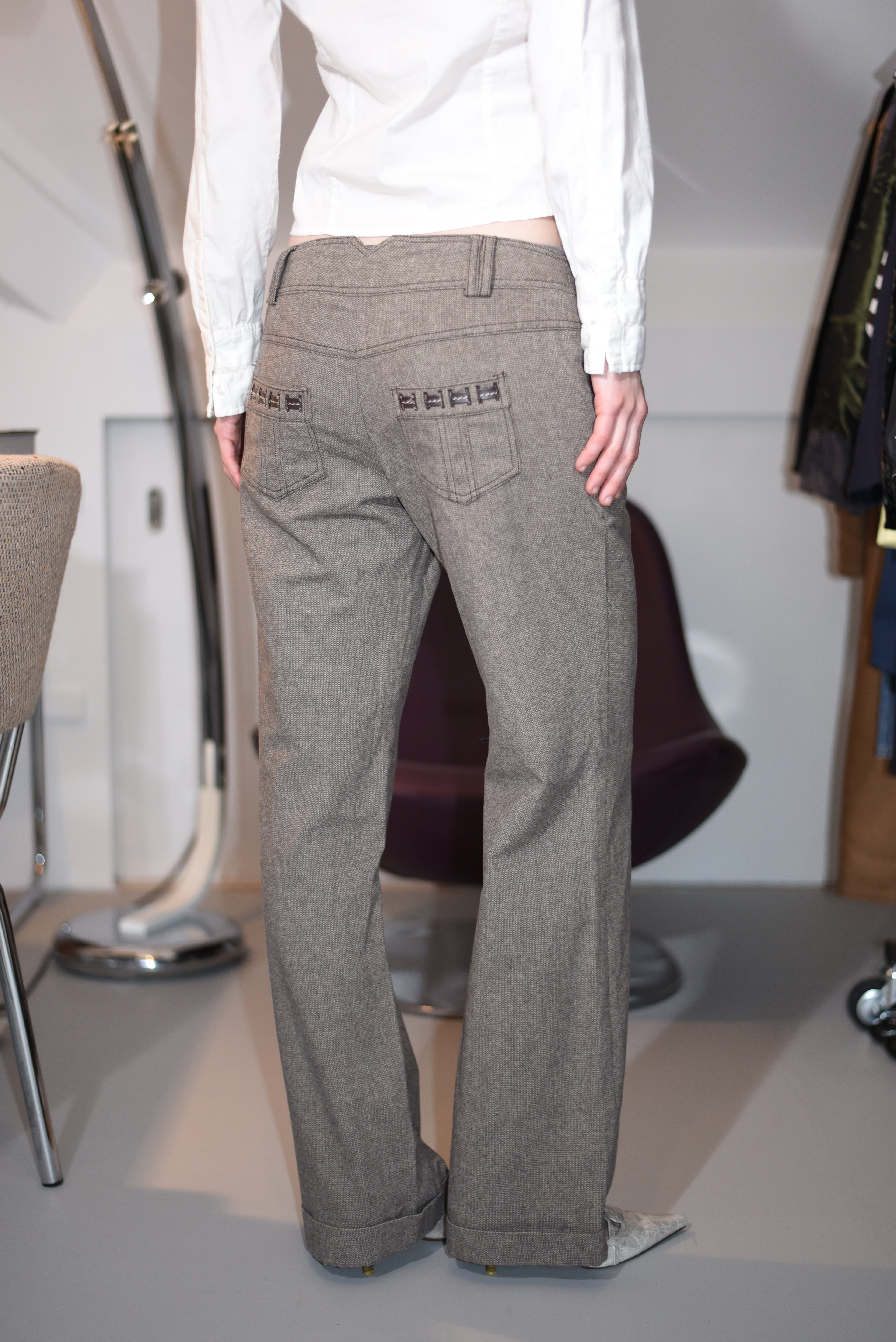 Brown wide-leg trousers
