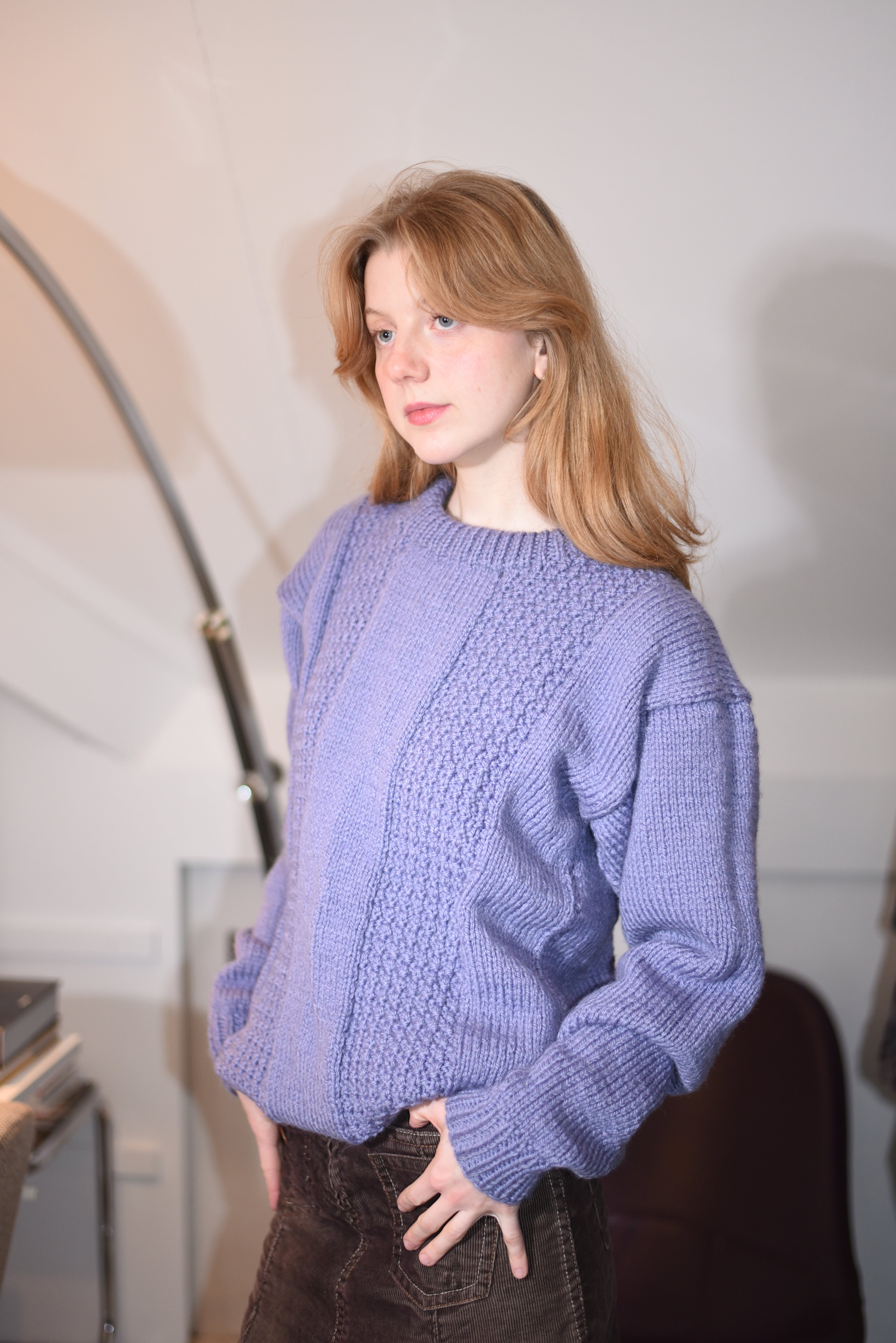 Lavender chunky knit sweater