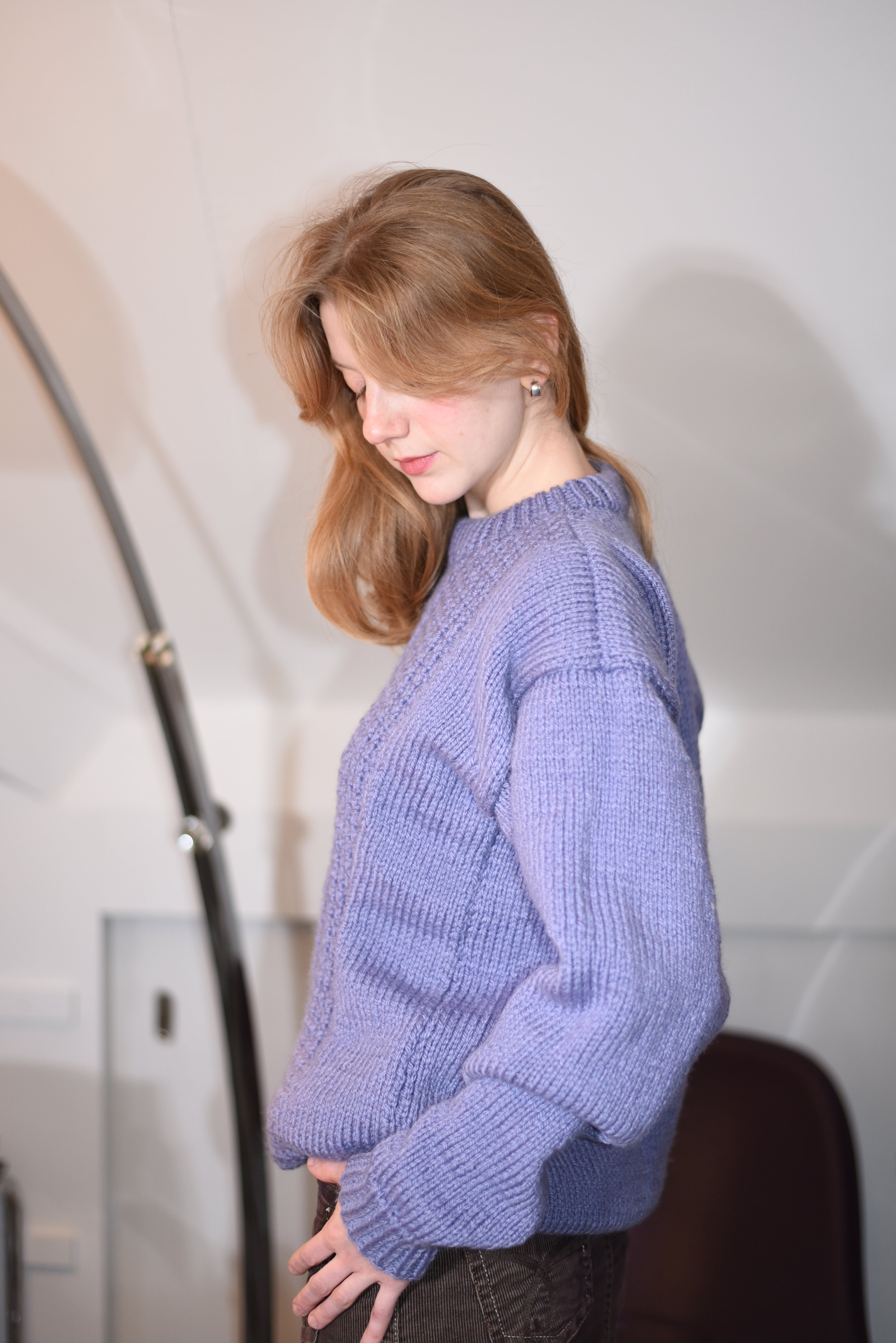 Lavender chunky knit sweater