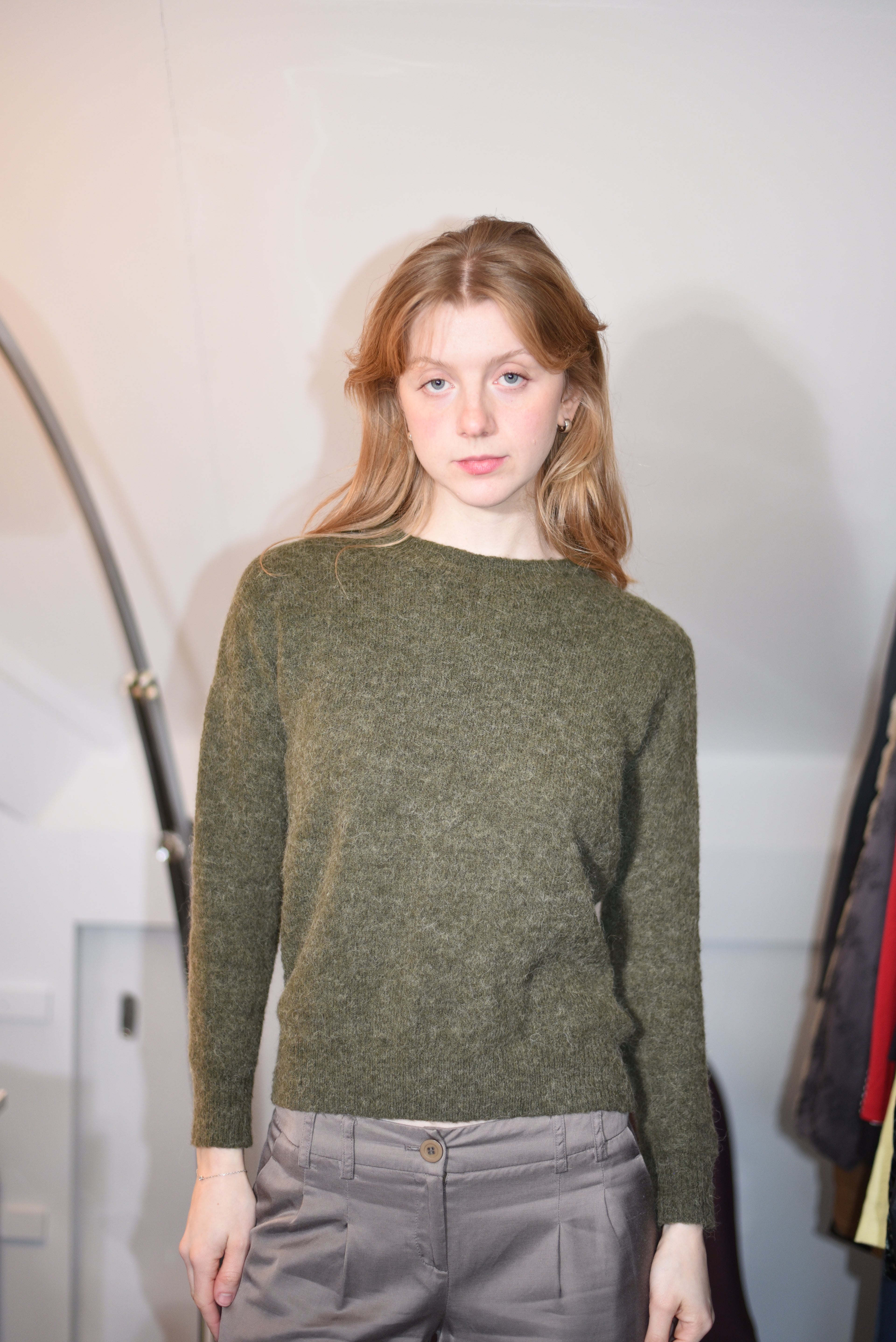 MSCH moss green alpaca blend sweater