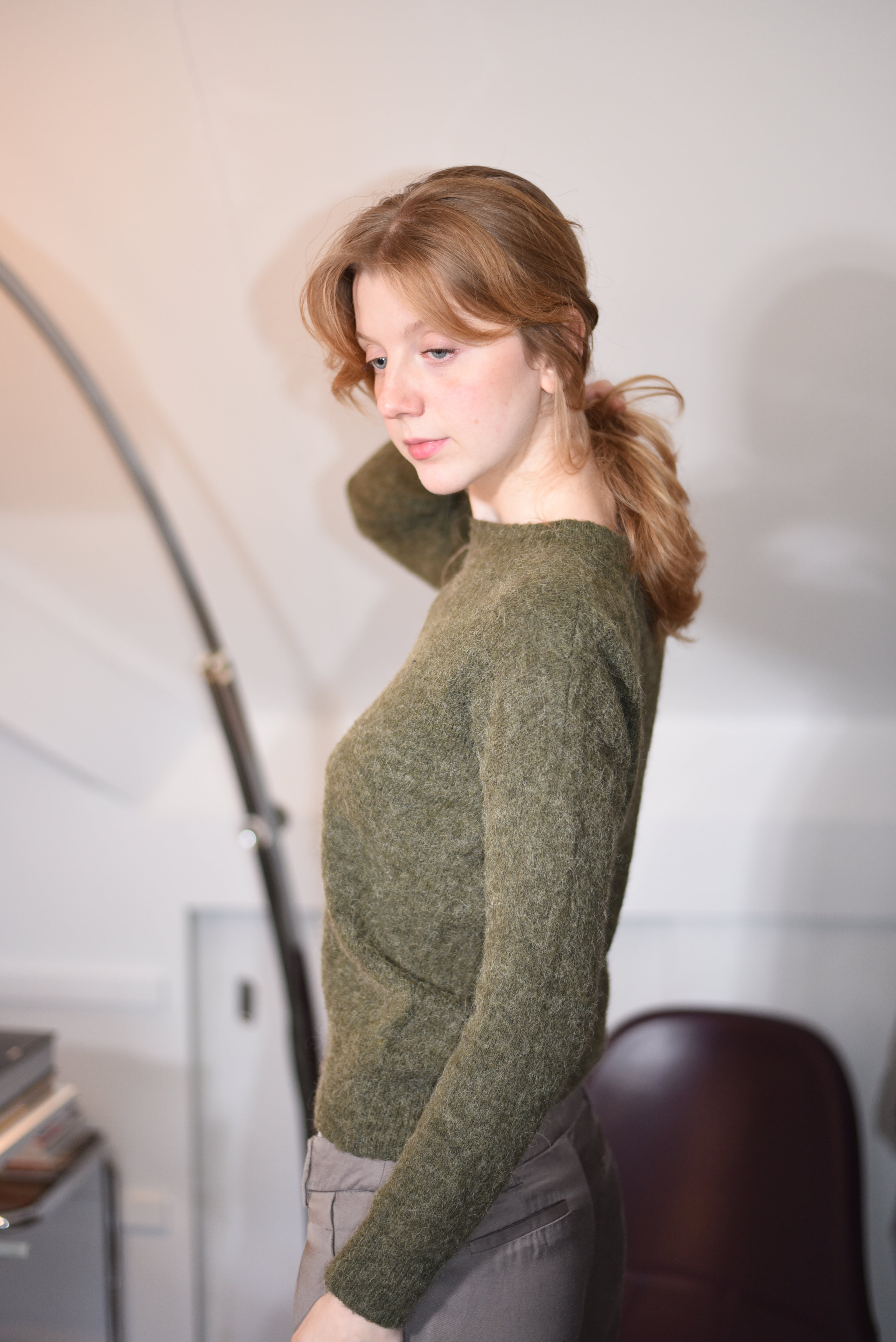 MSCH moss green alpaca blend sweater