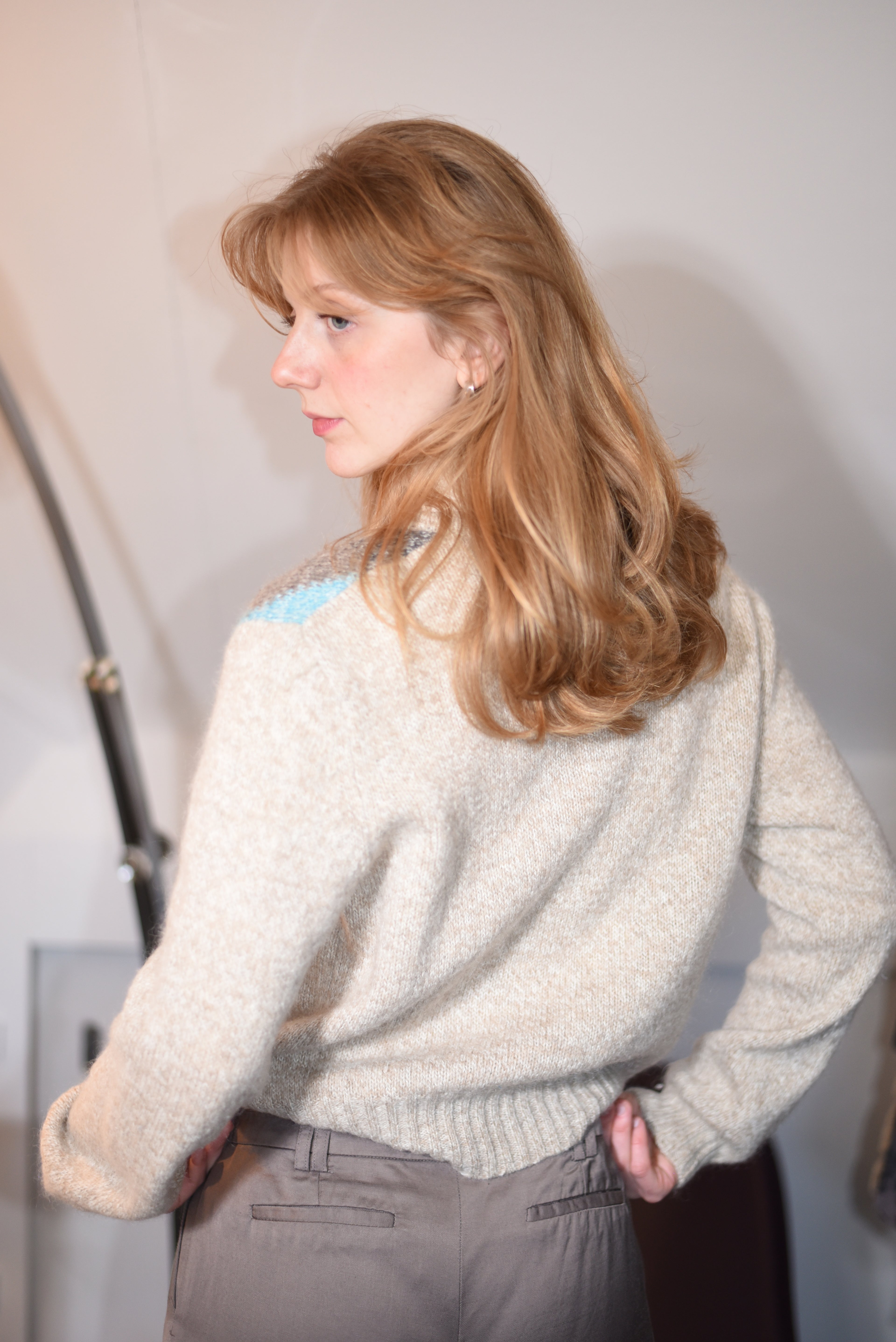Argyle wool-mohair cardigan