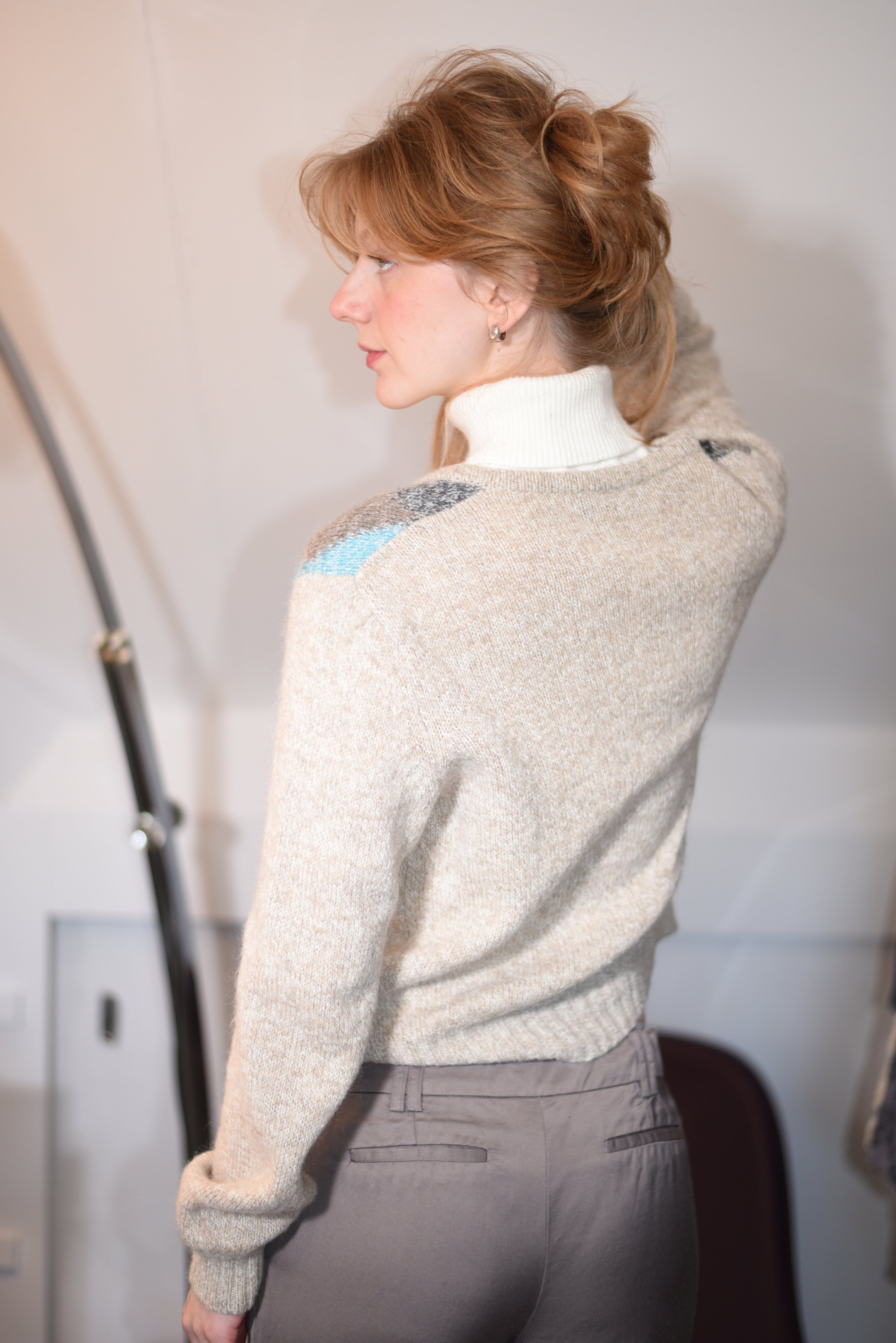 Argyle wool-mohair cardigan