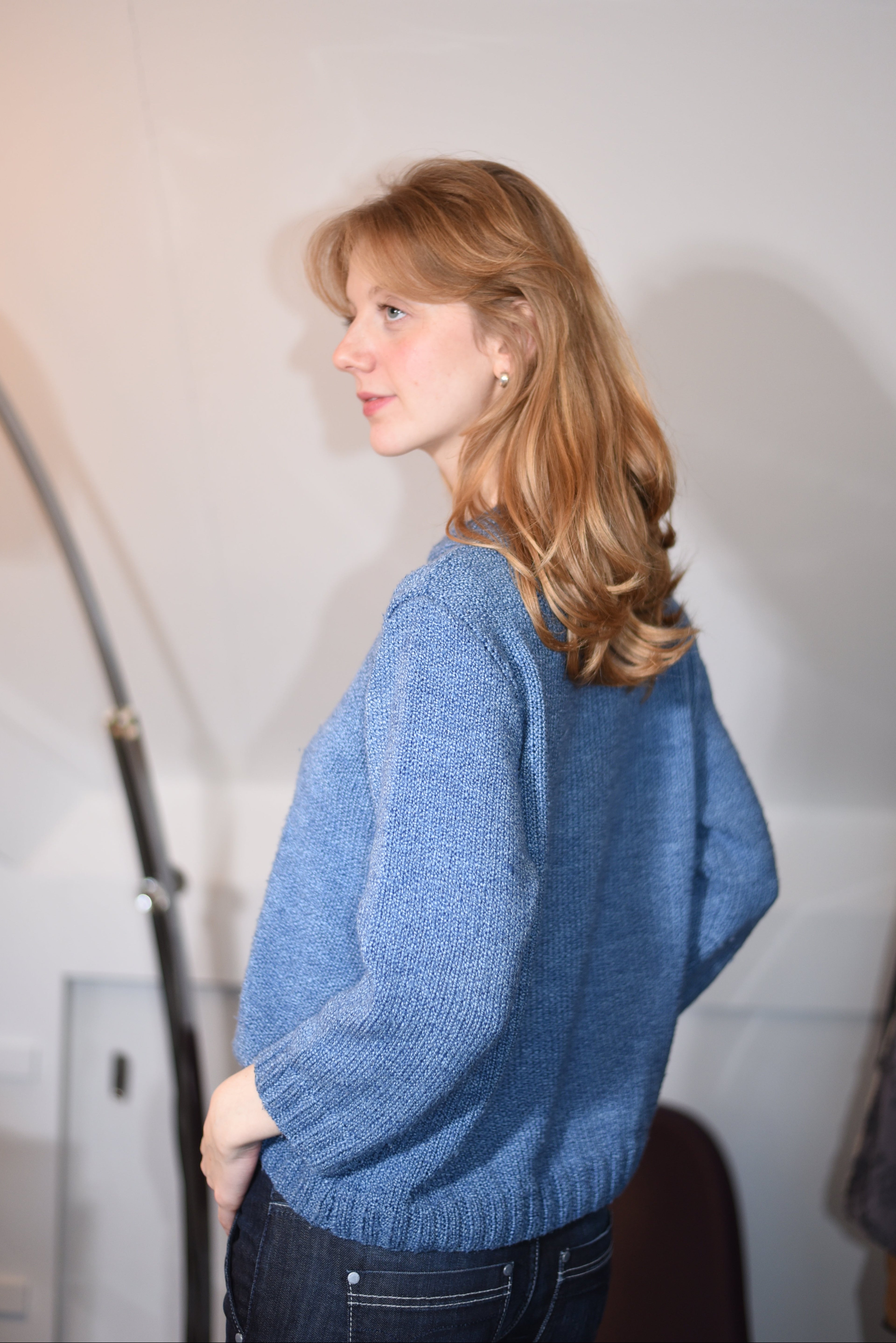 Blue knit sweater