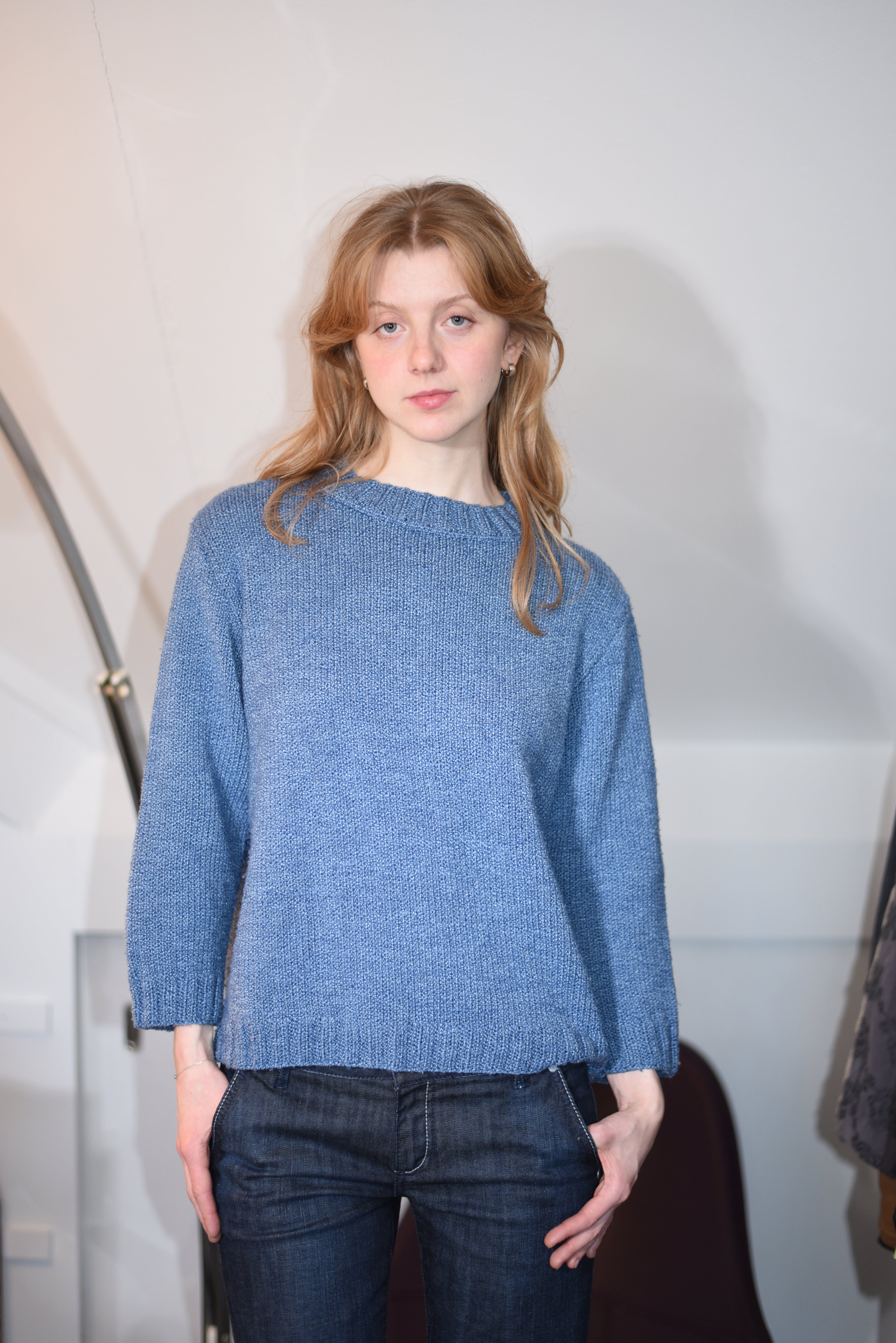 Blue knit sweater