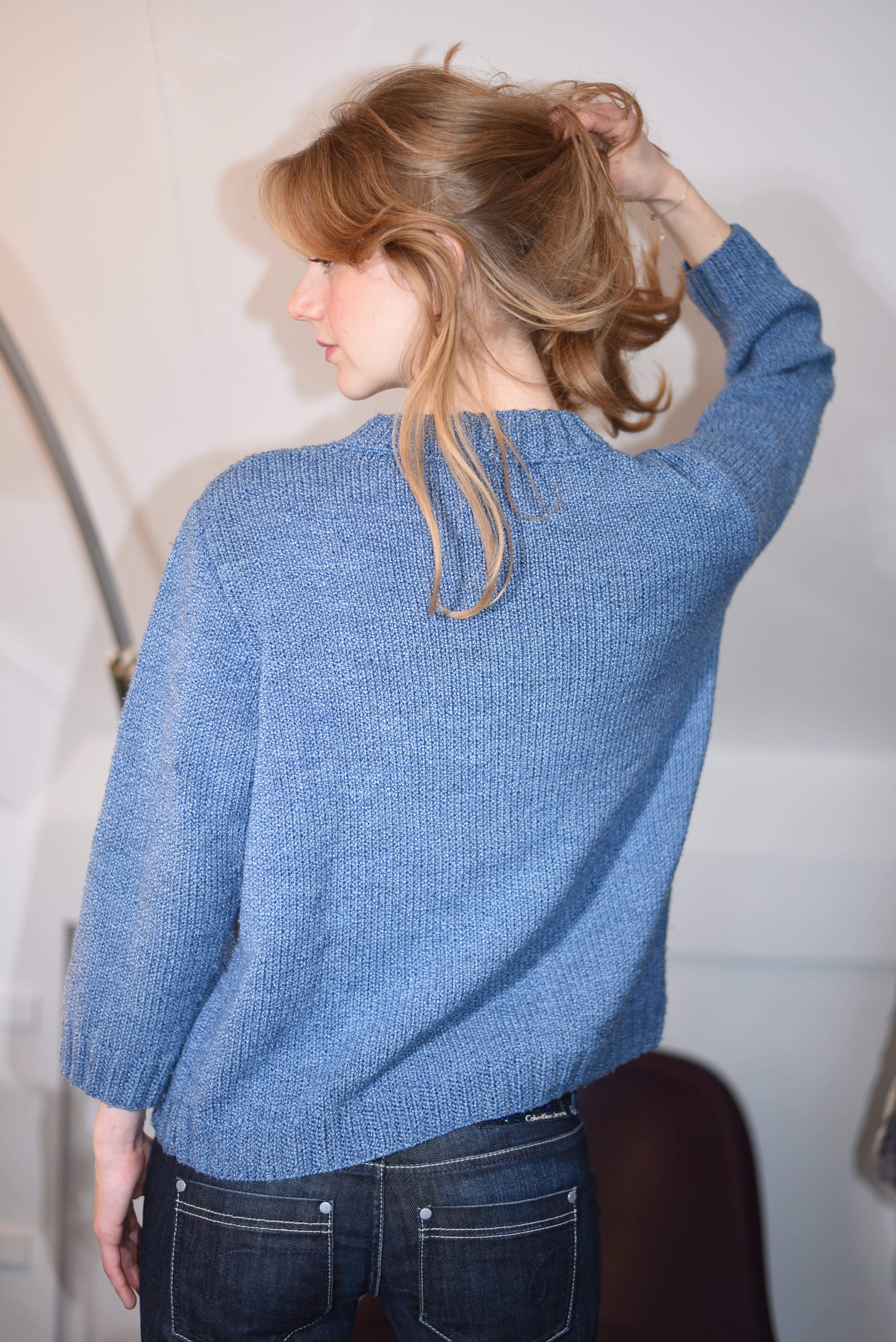 Blue knit sweater