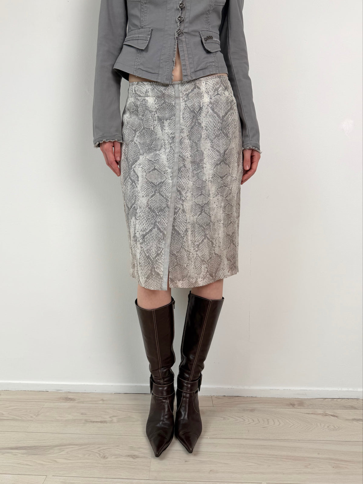 Snake print skirt